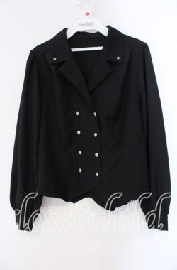 画像1: axes femme / コルセット風開襟ブラウス F クロ O-25-09-16-020-AX-BL-OW-OS