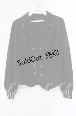 画像1: axes femme / コルセット風開襟ブラウス F クロ O-25-09-16-020-AX-BL-OW-OS