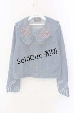 画像1: axes femme NOSTALGIE / 花刺繍デニムジャケット F ブルー O-25-09-16-023-AX-JA-OW-OS