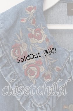 画像2: axes femme NOSTALGIE / 花刺繍デニムジャケット F ブルー O-25-09-16-023-AX-JA-OW-OS