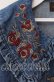 画像2: axes femme NOSTALGIE / 花刺繍デニムジャケット F ブルー O-25-09-16-023-AX-JA-OW-OS (2)
