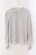 axes femme / タック×フレア袖ラメリブプルオーバー F グレー系 O-25-09-16-024-AX-TO-OW-OS