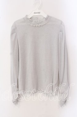 画像1: axes femme / タック×フレア袖ラメリブプルオーバー F グレー系 O-25-09-16-024-AX-TO-OW-OS
