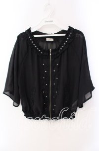 axes femme / フレア袖シアーブルゾン F クロ O-25-09-16-026-AX-TO-OW-ZT085