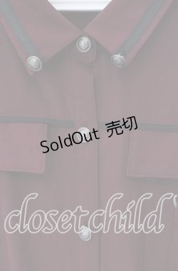 画像2: axes femme / ミリタリー風シャツワンピース F ワイン O-25-09-16-027-AX-OP-OW-OS