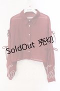 axes femme / リボン付ラメシアーシャツ F ワイン O-25-09-16-028-AX-TO-OW-ZT081