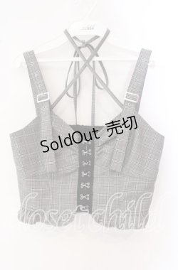 画像1: axes femme / コルセット風デザインビスチェ F クロ O-25-09-16-030-AX-TO-OW-OS