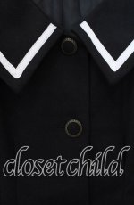 画像2: 【SALE】axes femme POETIQUE / セーラーデザインコート M クロ O-25-09-18-010-AX-CO-OW-ZTC009 (2)