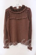 axes femme / 薔薇装飾プチフリルニット F モカ O-25-09-18-014-AX-TO-OW-OS