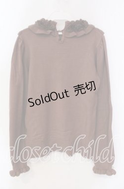 画像3: axes femme / 薔薇装飾プチフリルニット F モカ O-25-09-18-014-AX-TO-OW-OS