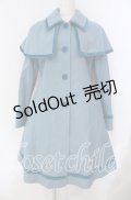 Jane Marple / ベルベットトリミングのケープコート  公式色展開：ブルーグレー O-25-09-18-002-JM-CO-IG-OS
