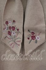 画像2: 【SALE】axes femme / フラワー刺繍ボウタイニット M ブラウン O-25-09-18-016-AX-TO-OW-ZT061 (2)
