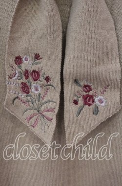 画像2: axes femme / フラワー刺繍ボウタイニット M ブラウン O-25-09-18-016-AX-TO-OW-OS