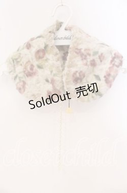 画像1: MILK / ハートクロスチャームローズ柄ファーティペット  ベージュ O-25-09-18-021-ML-ZA-IG-OS