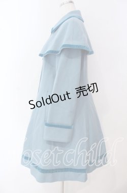 画像4: Jane Marple / ベルベットトリミングのケープコート  公式色展開：ブルーグレー O-25-09-18-002-JM-CO-IG-OS