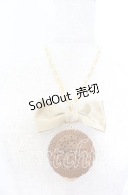 画像2: Q-pot. / ビスケットリボンネックレス  ブラウン×ゴールド O-25-09-19-005-QP-AC-OW-ZT445-F002