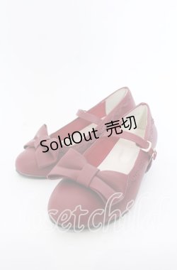 画像1: axes femme kawaii / ローヒールリボンパンプス M アカ O-25-09-19-038-AX-SH-IG-ZT0927M
