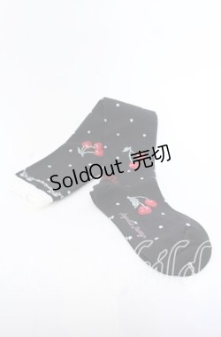 画像1: Angelic Pretty / Creamy Cherryオーバーニー  クロ O-25-09-19-043-AP-ZA-IG-OS