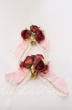 画像1: BABY,THE STARS SHINE BRIGHT / Lady Victorian Roseリボンコーム  ピンク×アカ O-25-09-19-047-BA-AC-OW-OS