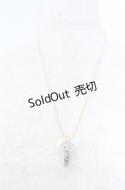 画像2: Q-pot. / ネコミミおばけちゃんネックレス  白い耳×チョコレート O-25-09-19-002-QP-AC-OW-ZT445-F002