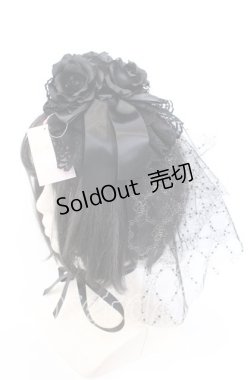 画像1: metamorphose / ローズリボン円形ヘッドドレス  クロ O-25-09-19-026-ME-AC-OW-OS