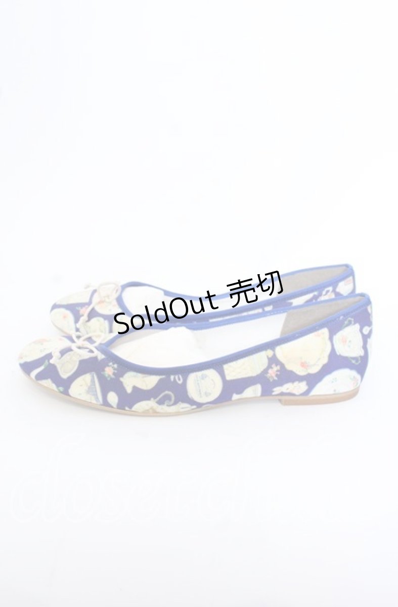 画像2: 【SALE】Franche Lippee / オリプリフラットパンプス 23.5cm ネイビー O-25-09-19-036-LO-SH-IG-ZT346 (2)