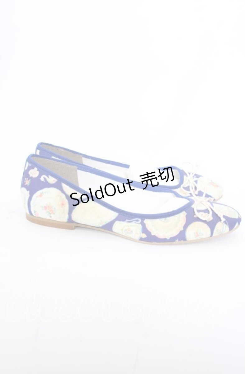 画像4: 【SALE】Franche Lippee / オリプリフラットパンプス 23.5cm ネイビー O-25-09-19-036-LO-SH-IG-ZT346 (4)