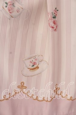 画像3: Ank Rouge / ローズティーカップジャンパースカート  ピンク×シロ O-25-09-20-025-CA-OP-IG-OS