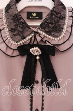 画像2: Rojita / リボンタイ配色ブラウス  ピンク×クロ O-25-09-20-028-LO-BL-IG-OS