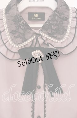 画像2: Rojita / リボンタイ配色ブラウス  ピンク×クロ O-25-09-20-028-LO-BL-IG-OS