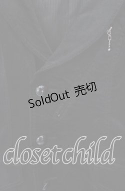 画像2: ALGONQUINS / ベロアアシメジャケット  ブラック O-25-09-20-035-AL-JA-IG-OS