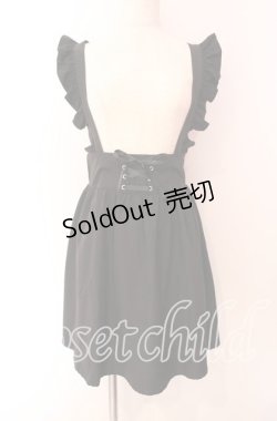 画像1: Ank Rouge / フリルサスペンダースカート  クロ O-25-09-20-004-CA-SK-IG-OS