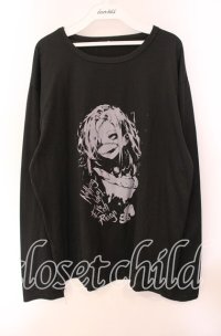 NieR Clothing / 擬人化カットソー  ブラック O-25-09-20-036-PU-TS-IG-ZT319