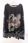 NieR Clothing / LONG SLEEVE UNISEX CUTSEW【SERPENT】 カットソー  ブラック系 O-25-09-20-039-PU-TO-IG-OS