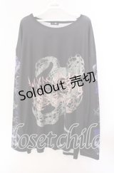 NieR Clothing / LONG SLEEVE UNISEX CUTSEW【SERPENT】 カットソー  ブラック系 O-25-09-20-039-PU-TO-IG-OS