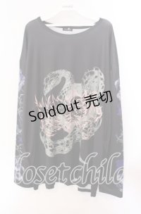 NieR Clothing / LONG SLEEVE UNISEX CUTSEW【SERPENT】 カットソー  ブラック系 O-25-09-20-039-PU-TO-IG-OS