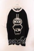 NieR Clothing / ラグラン袖カットソー XL ブラック×ホワイト キャッチャー柄 O-25-09-20-041-PU-TO-IG-ZT1002J
