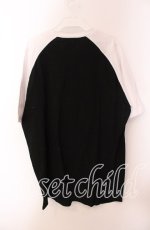 画像2: 【SALE】NieR CLOTHING / ラグラン袖カットソー XL ブラック×ホワイト キャッチャー柄 O-25-09-20-041-PU-TO-IG-ZT038 (2)
