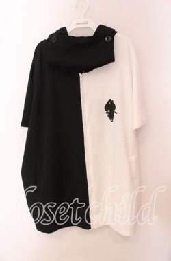 画像1: NieR Clothing / LONG LENGTH TWO-TONE ZIP OUTER【WING】 パーカー  ブラック×ホワイト O-25-09-20-043-PU-TO-IG-OS