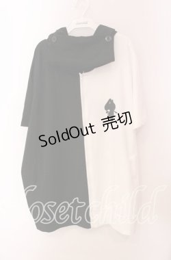 画像1: NieR Clothing / LONG LENGTH TWO-TONE ZIP OUTER【WING】 パーカー  ブラック×ホワイト O-25-09-20-043-PU-TO-IG-OS