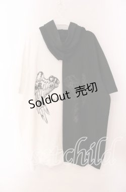 画像2: NieR Clothing / LONG LENGTH TWO-TONE ZIP OUTER【WING】 パーカー  ブラック×ホワイト O-25-09-20-043-PU-TO-IG-OS