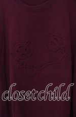 画像2: 【SALE】NieR CLOTHING / EMBOSS FACE LOGO CUTSEW【BURGUNDY】 カットソー  バーガンディー O-25-09-20-046-PU-TS-IG-ZT038 (2)