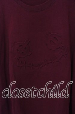 画像2: NieR Clothing / EMBOSS FACE LOGO CUTSEW【BURGUNDY】 カットソー  バーガンディー O-25-09-20-046-PU-TS-IG-OS