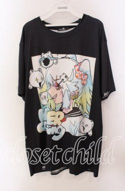 画像1: NieR Clothing / 擬人化Tシャツ F ブラック×ホワイト O-25-09-20-047-PU-TS-IG-OS