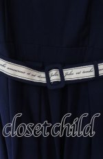 画像2: 【SALE】Fi.n.t / ロゴテープベルト使いジャンスカ F ネイビー O-25-09-20-048-CA-OP-OW-ZT360 (2)