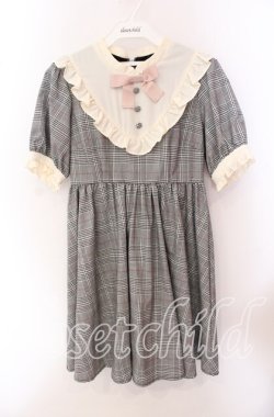 画像1: DearMyLove / グレンチェックリトルドールワンピース M グレー O-25-09-20-049-EL-OP-OW-OS