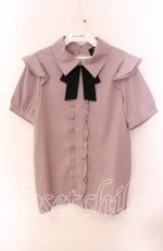 画像1: 【SALE】Rojita / 飾りリボン付5分袖ブラウス F ピンク O-25-09-20-050-LO-BL-OW-ZT101 (1)