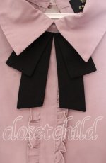 画像2: 【SALE】Rojita / 飾りリボン付5分袖ブラウス F ピンク O-25-09-20-050-LO-BL-OW-ZT101 (2)