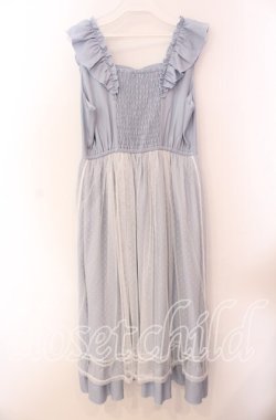 画像4: axes femme POETIQUE / トランプ刺繍エプロン風ワンピース M サックス O-25-09-20-053-AX-OP-OW-OS