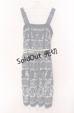 画像1: axes femme / アンティークボーダー柄チュニ M ネイビー O-25-09-20-054-AX-OP-OW-OS